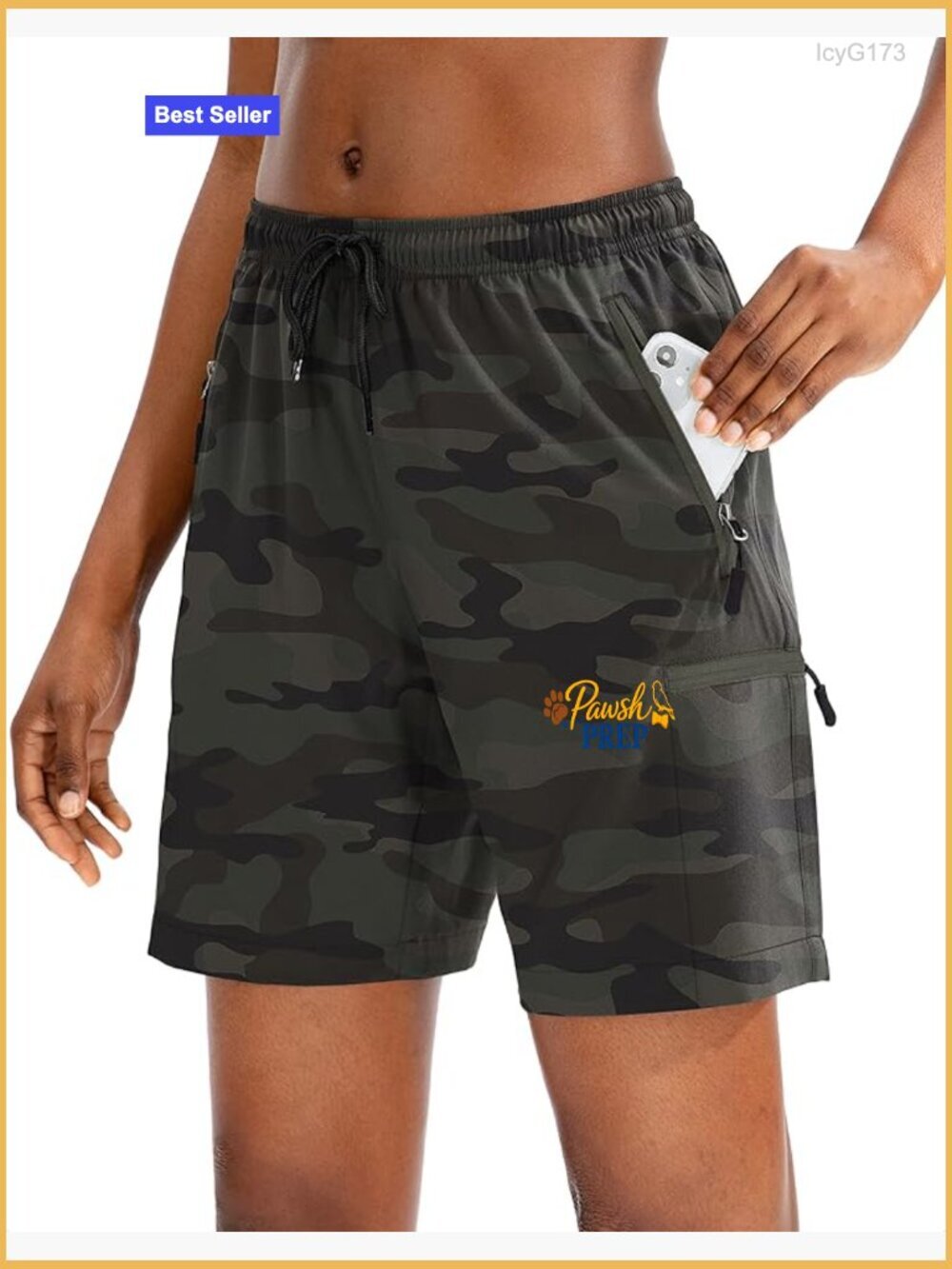 Women's Hiking Cargo Shorts Quick Dry Lightweight Athletic Golf Zipper Pockets